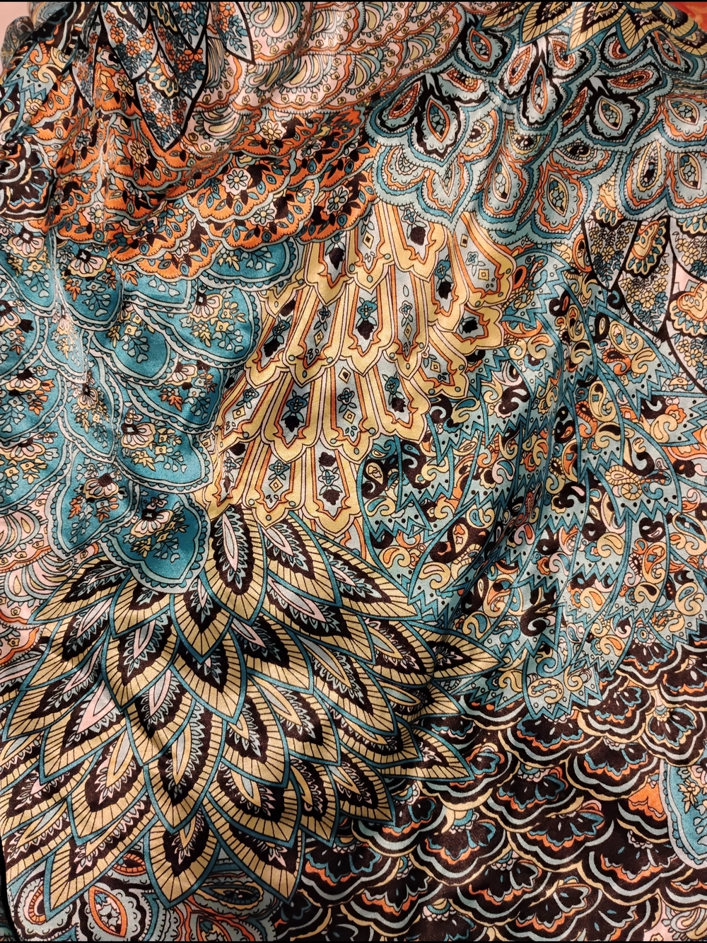 Satin Full Size Fitted Paisley Sheet